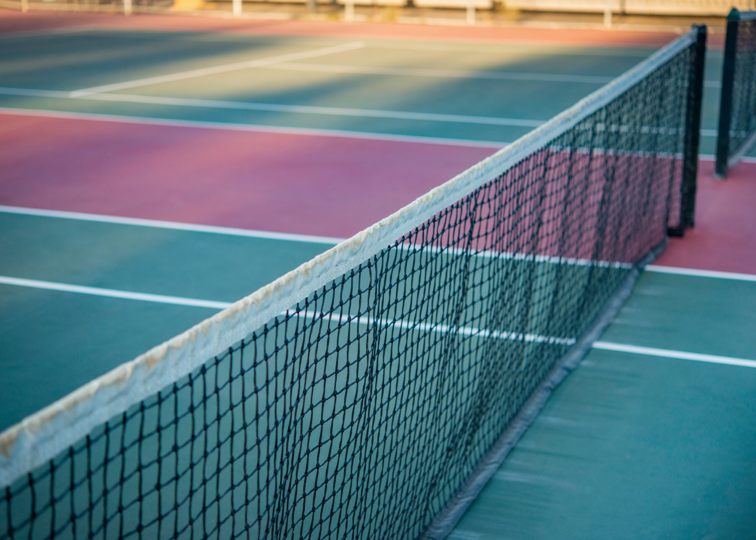 red and white tennis court